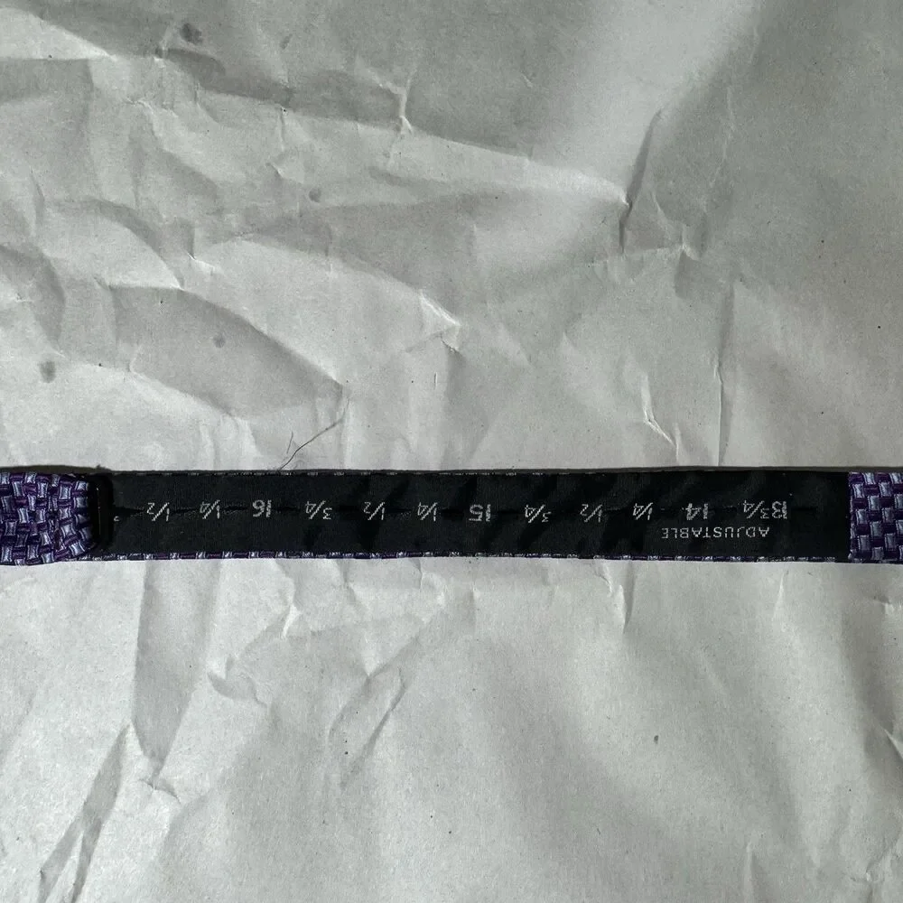 Brooks Brothers Makers & Merchants Bow Tie Purple Geometric  13 1/4 - 16 1/2